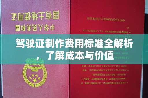 宁武驾驶证制作费用标准全解析，了解成本与价值