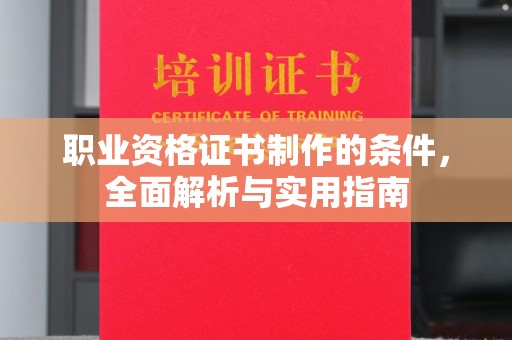 宁武职业资格证书制作的条件，全面解析与实用指南